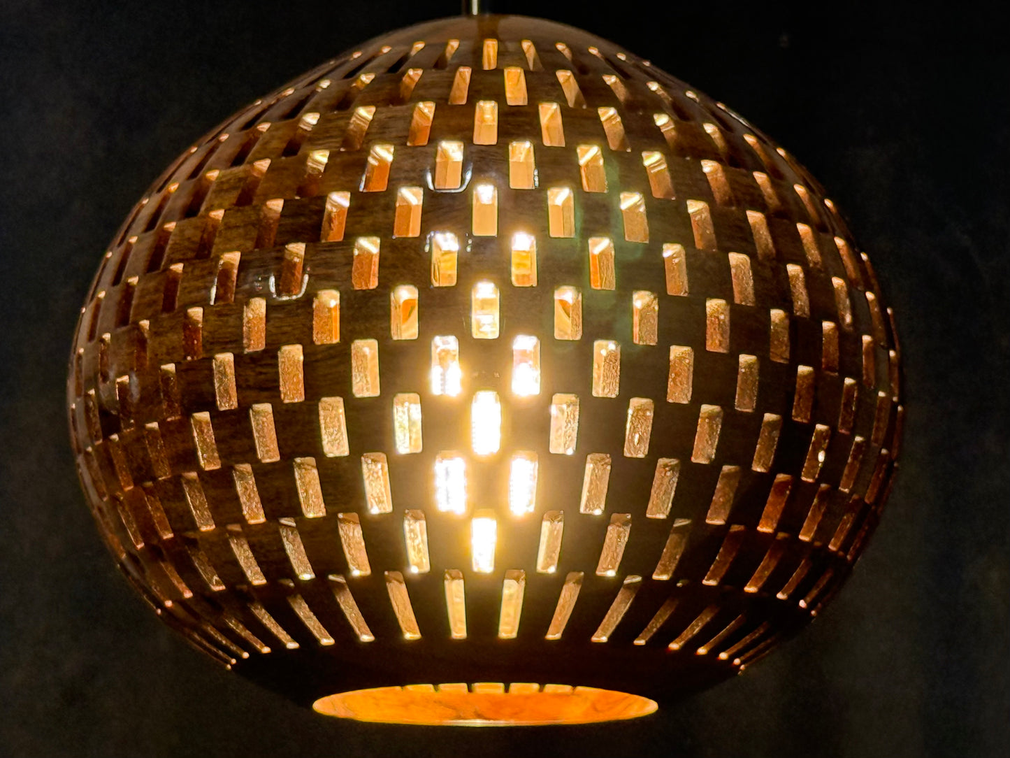 8" Globe Pendant - Pategonian Rosewood