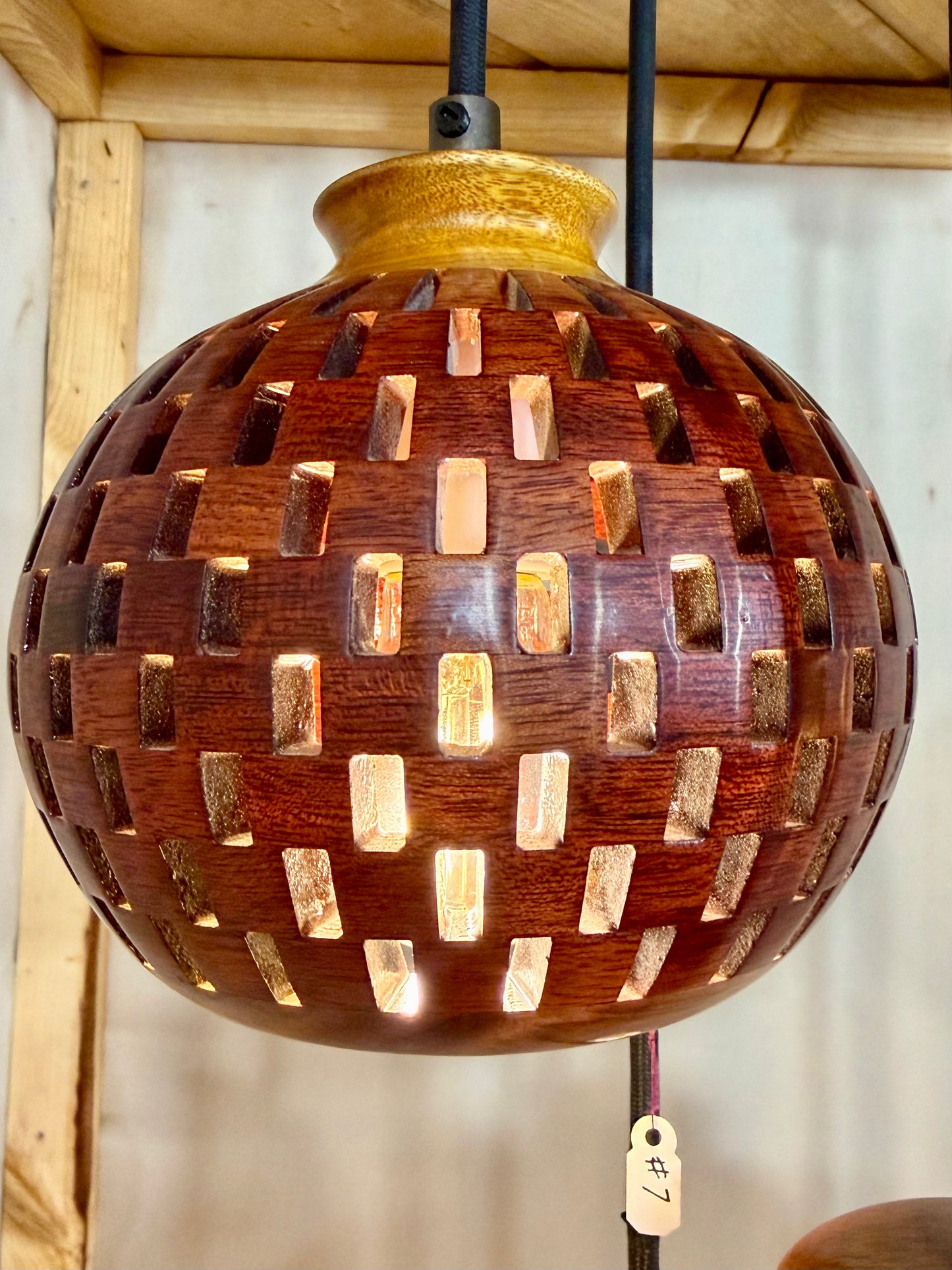 Bloodwood & Canary Five Pendant Cluster