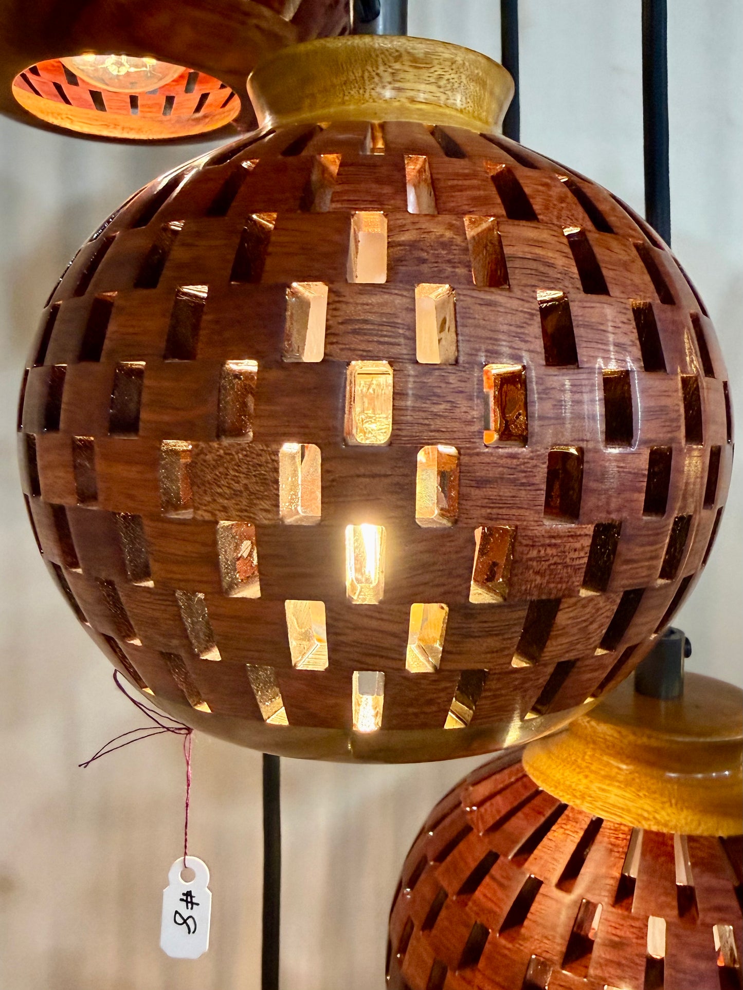 Bloodwood & Canary Five Pendant Cluster