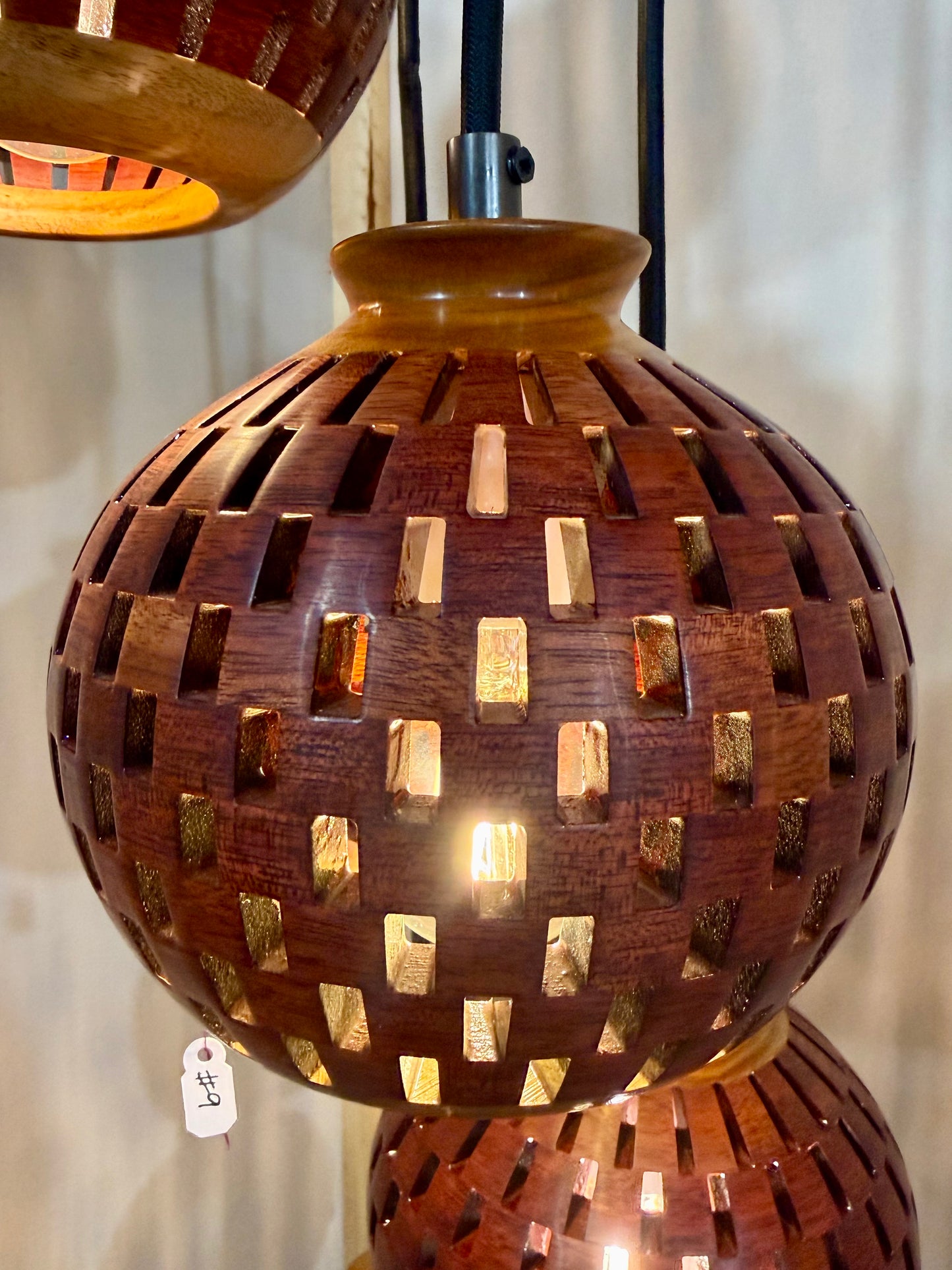 Bloodwood & Canary Five Pendant Cluster