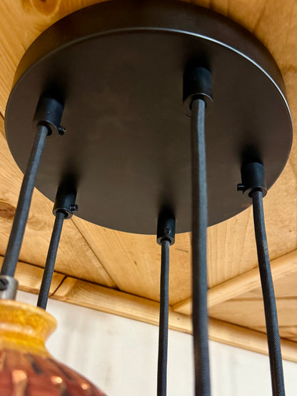 Bloodwood & Canary Five Pendant Cluster