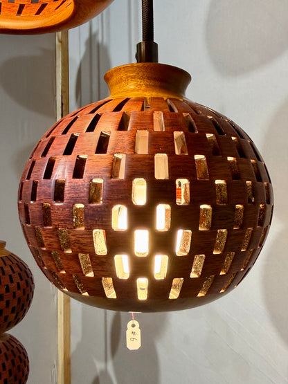 Bloodwood & Canary Three Pendant Cluster