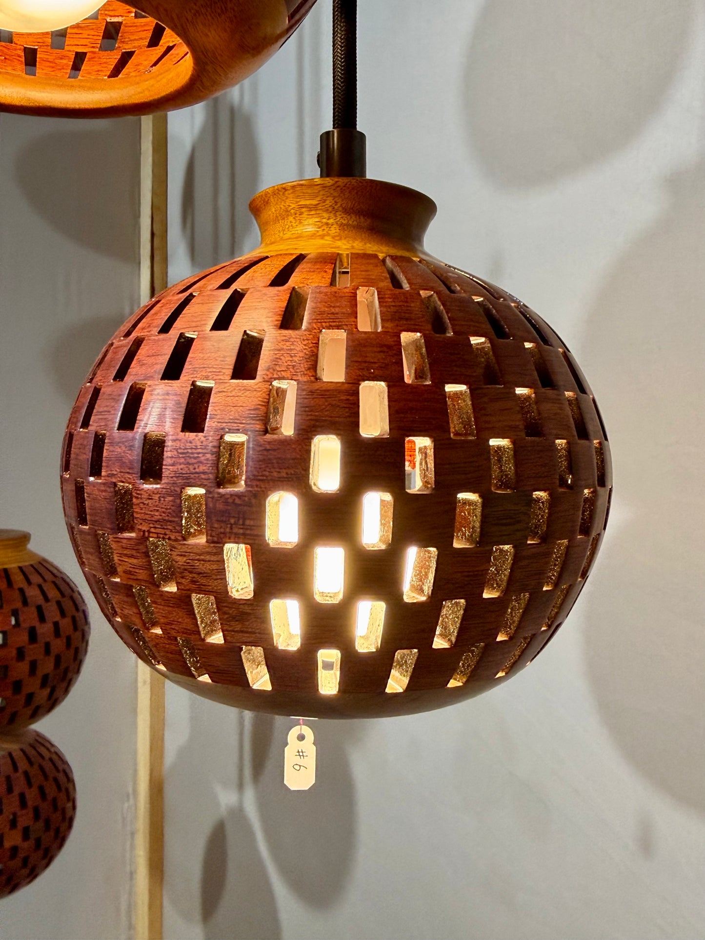 Bloodwood & Canary Three Pendant Cluster