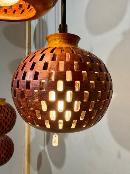 Bloodwood & Canary Three Pendant Cluster