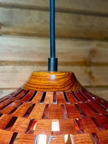 Bloodwood & Canary 10-Inch Pendant