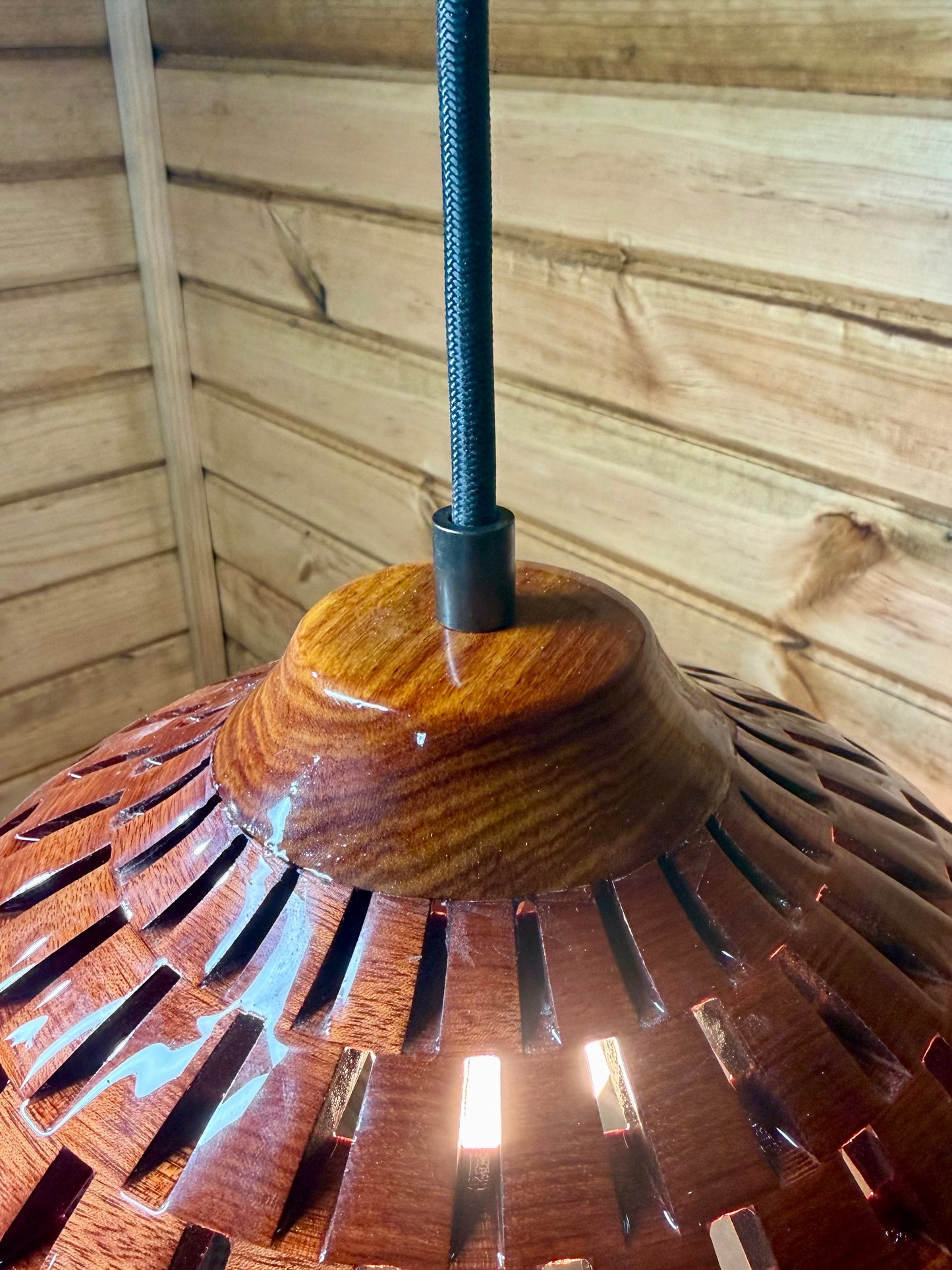 Bloodwood & Canary 10-Inch Pendant