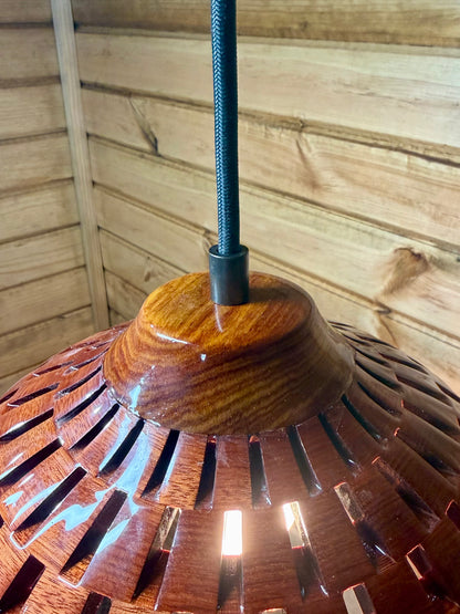 Bloodwood & Canary 10-Inch Pendant