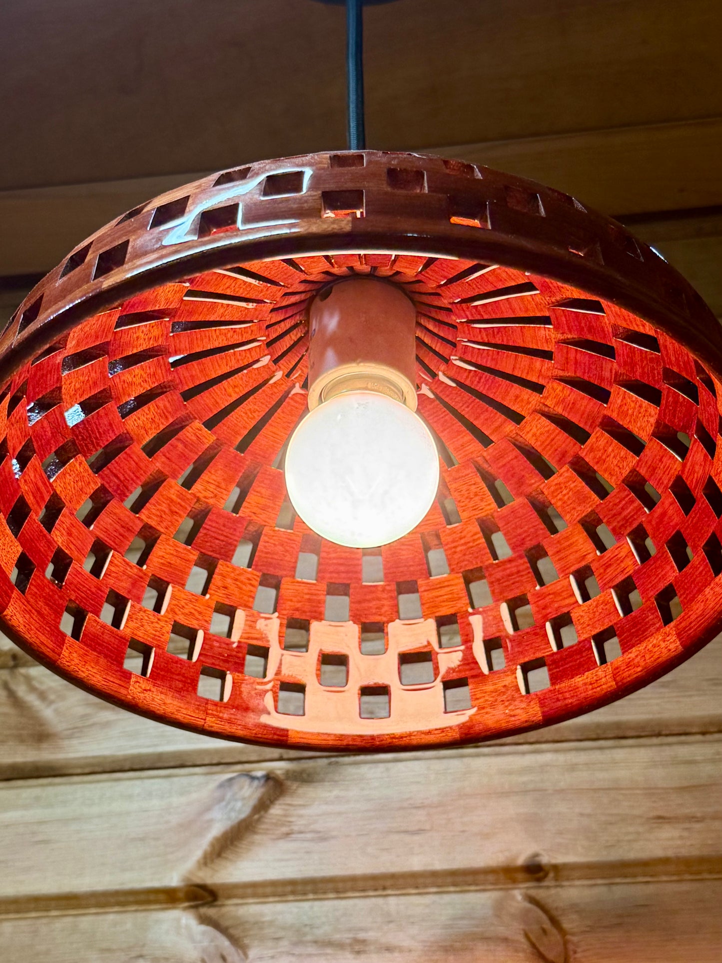 Bloodwood & Canary 10-Inch Pendant