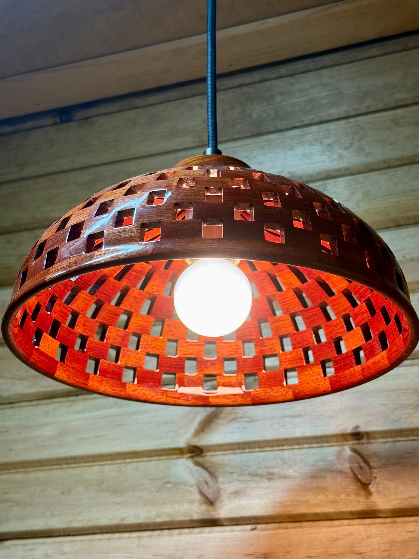 Bloodwood & Canary 10-Inch Pendant