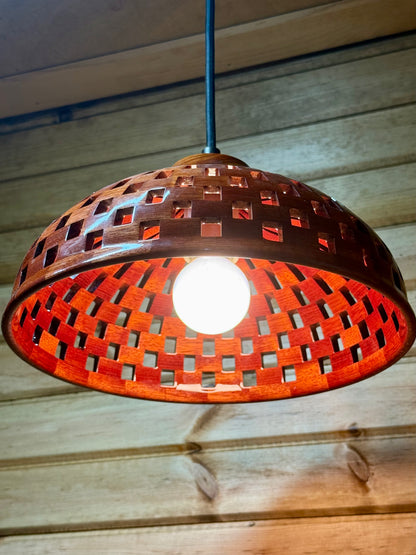 Bloodwood & Canary 10-Inch Pendant