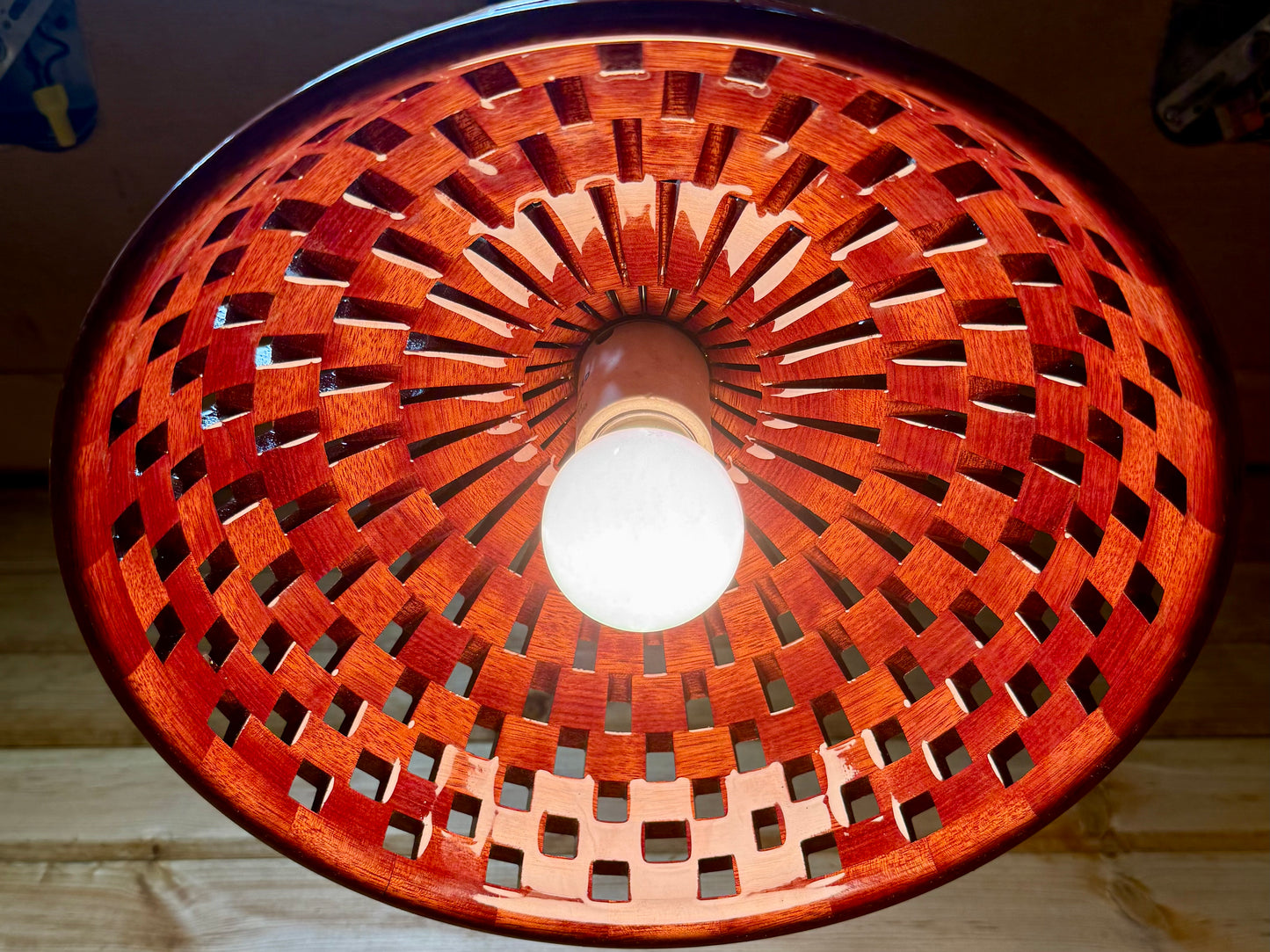 Bloodwood & Canary 10-Inch Pendant