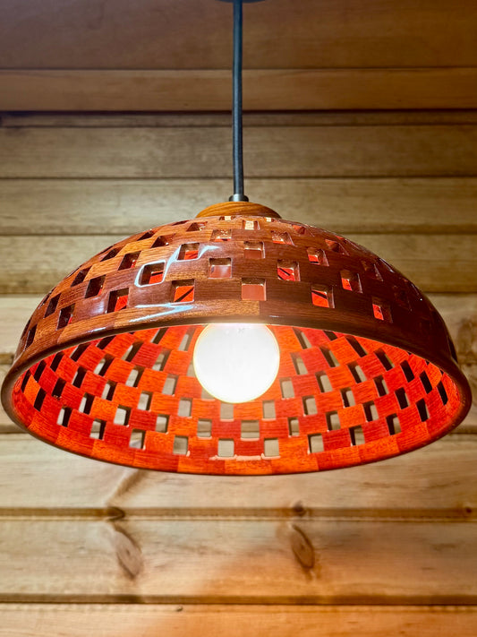 Bloodwood & Canary 10-Inch Pendant