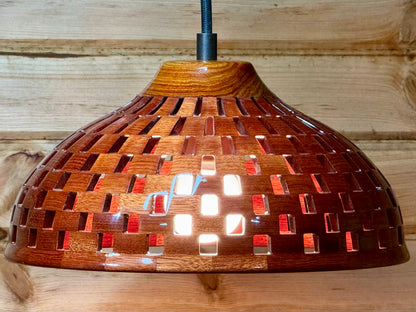 Bloodwood & Canary 10-Inch Pendant