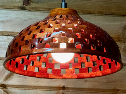 Bloodwood & Canary 10-Inch Pendant