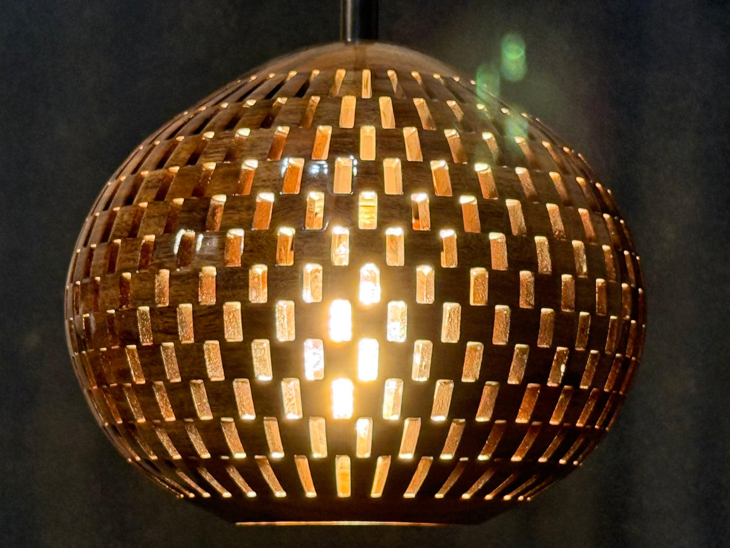 8" Globe Pendant - Pategonian Rosewood