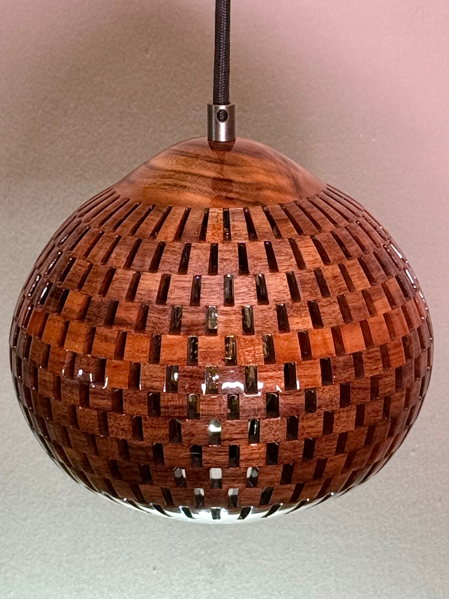 8" Globe Pendant - Pategonian Rosewood