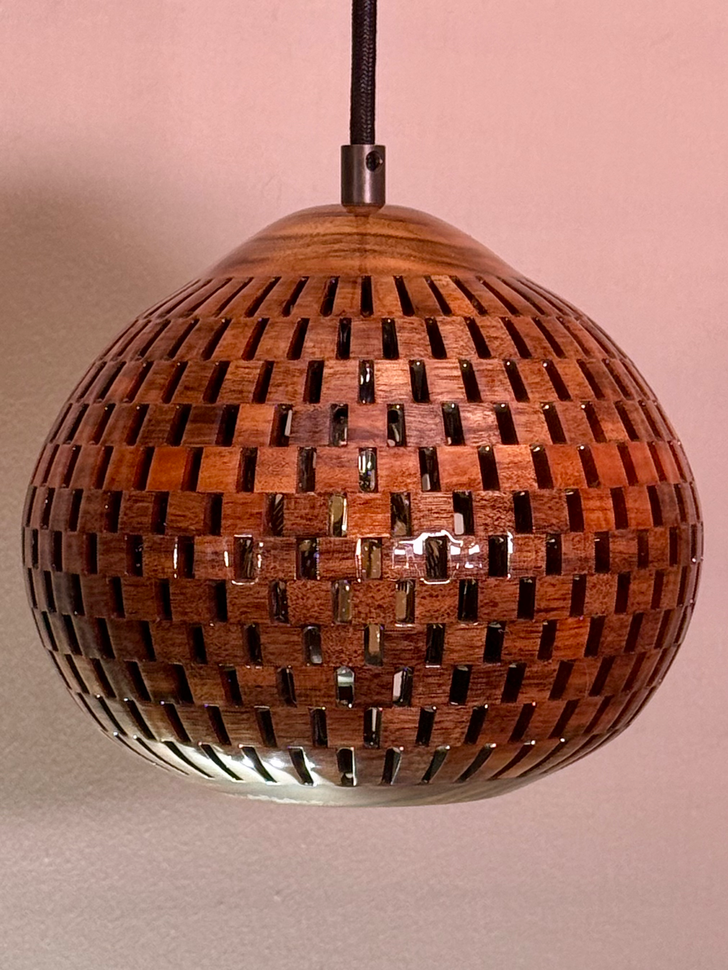 8" Globe Pendant - Pategonian Rosewood