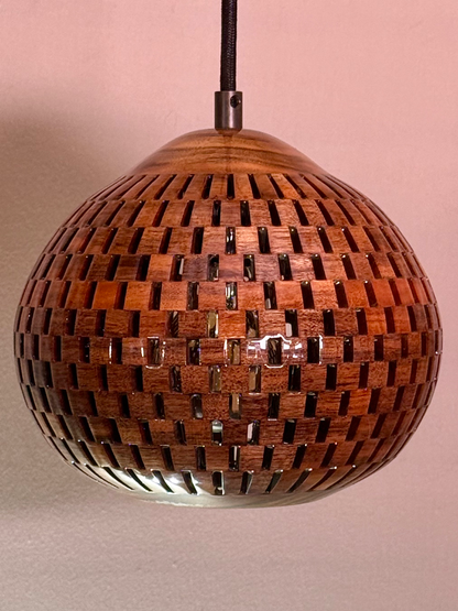 8" Globe Pendant - Pategonian Rosewood