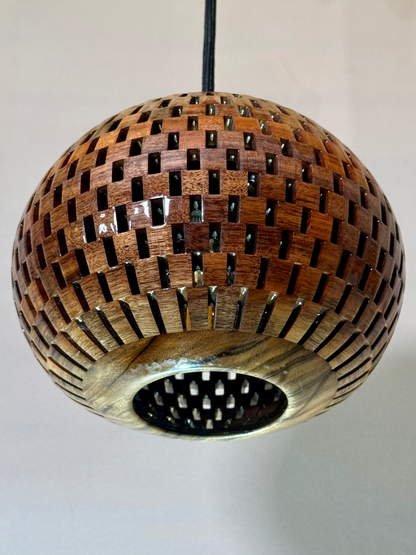 8" Globe Pendant - Pategonian Rosewood