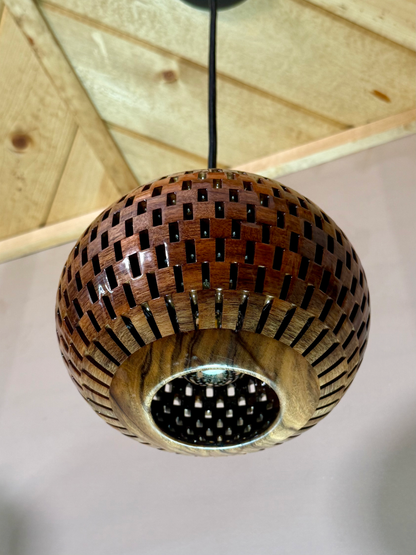 8" Globe Pendant - Pategonian Rosewood