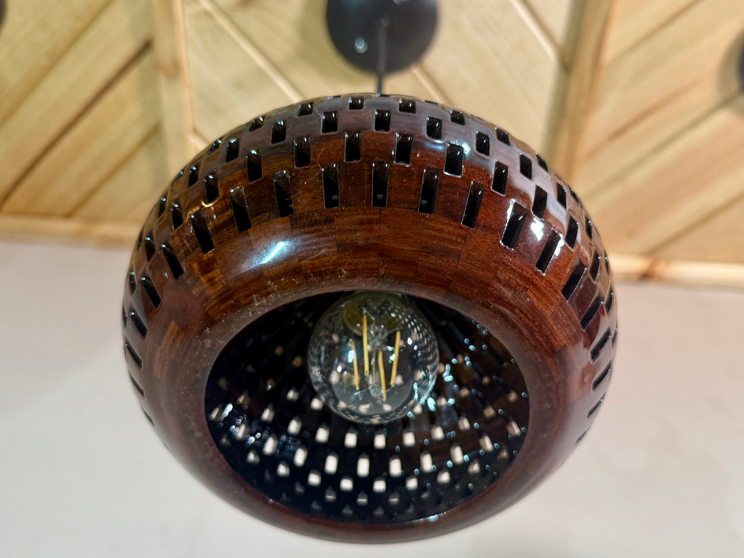 8" Globe Pendant - Bolivian Rosewood