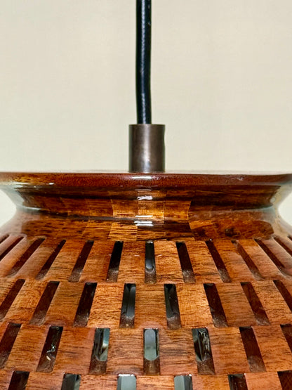 8" Globe Pendant - Patagonian Rosewood & Zebrawood