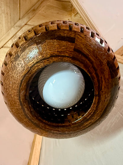 8" Globe Pendant - Patagonian Rosewood & Zebrawood