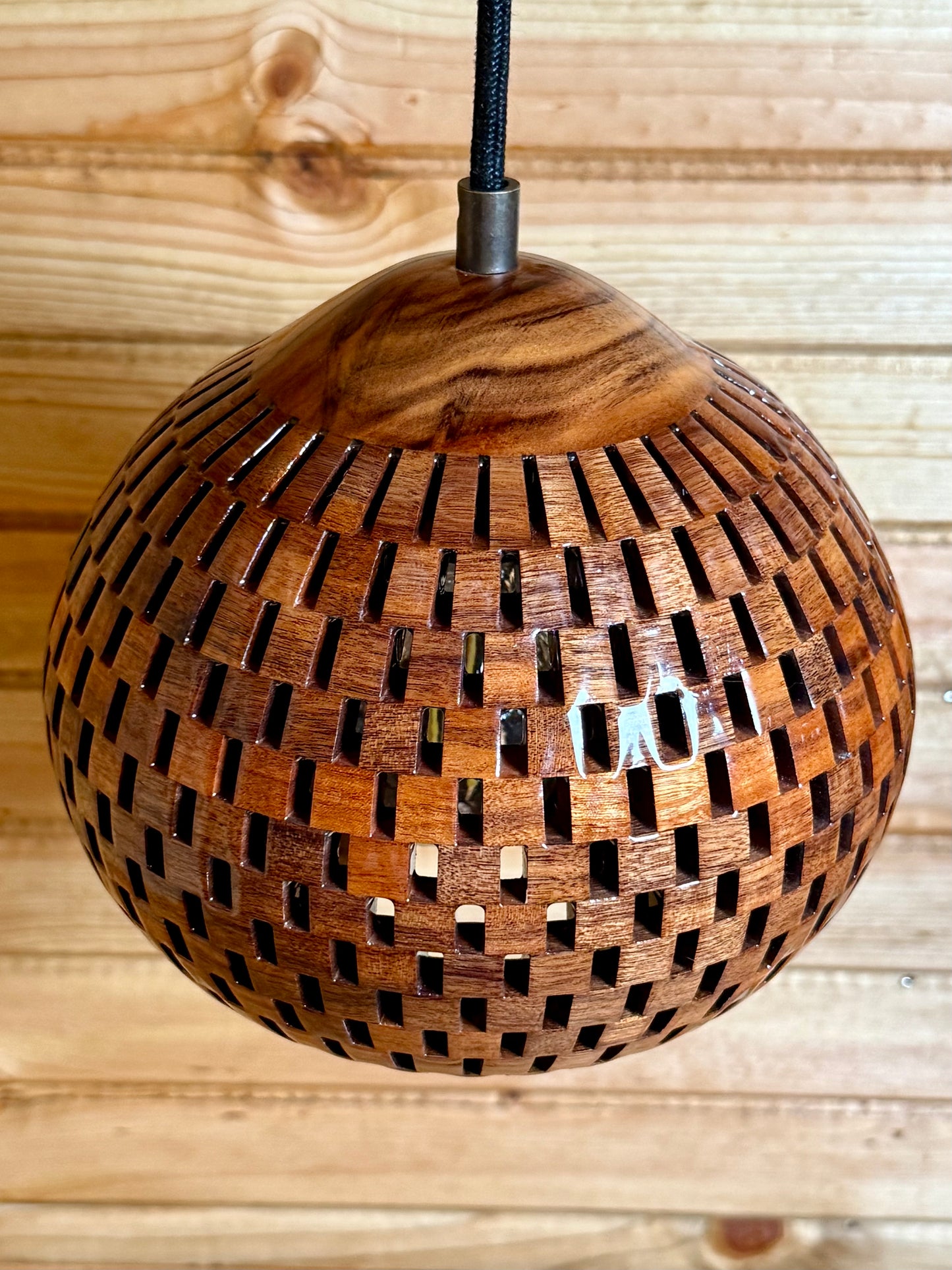 8" Globe Pendant Pair - Patagonian Rosewood