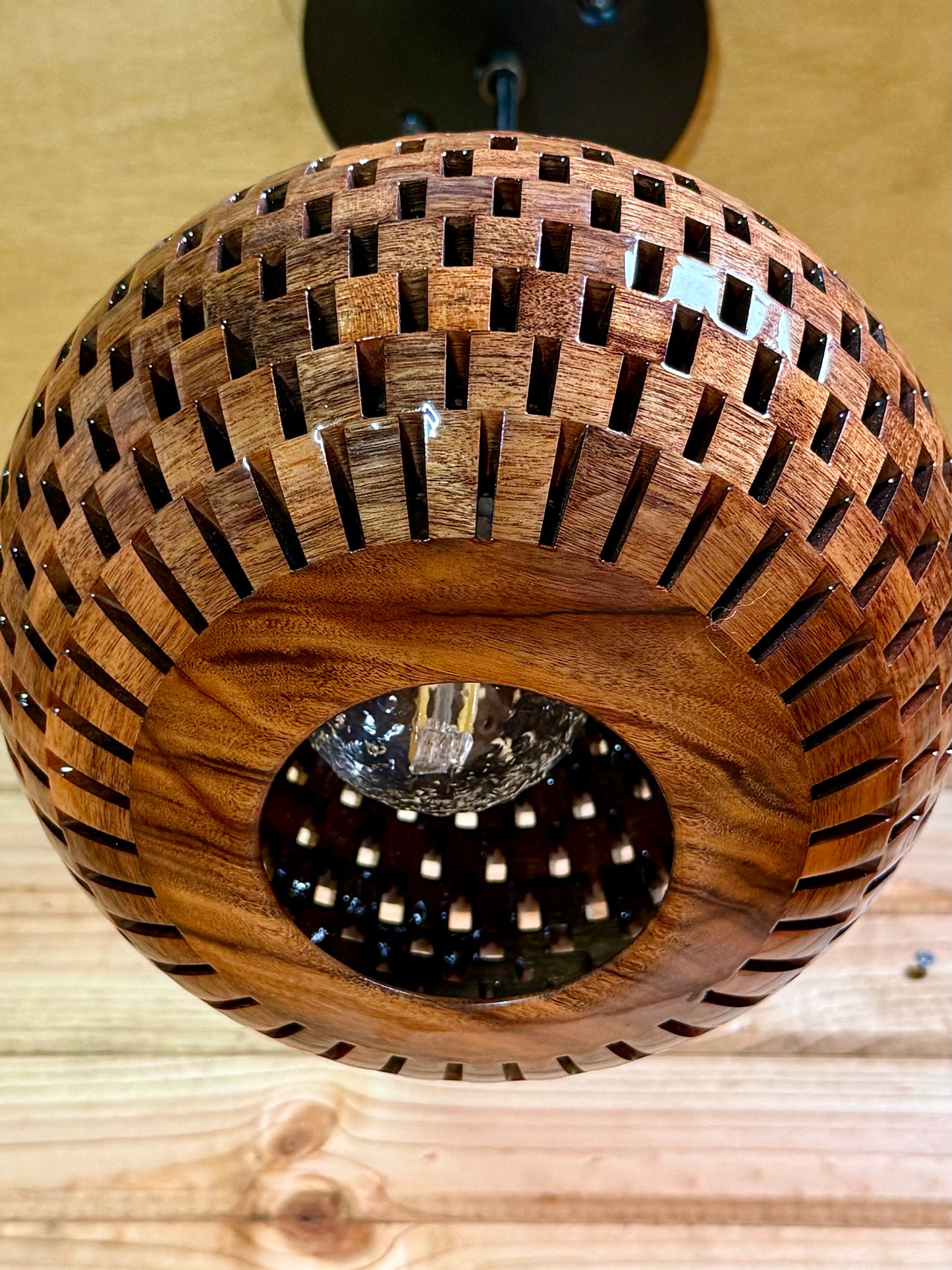 8" Globe Pendant Pair - Patagonian Rosewood