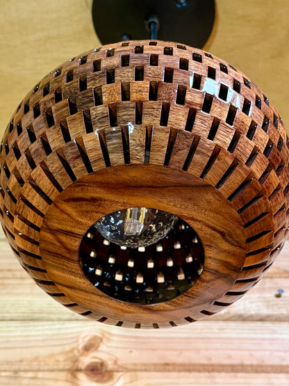 8" Globe Pendant Pair - Patagonian Rosewood