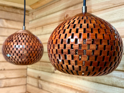 8" Globe Pendant Pair - Patagonian Rosewood